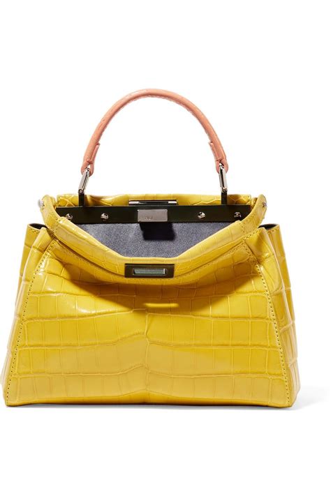 fendi peekaboo bag yellow|fendi peekaboo crocodile.